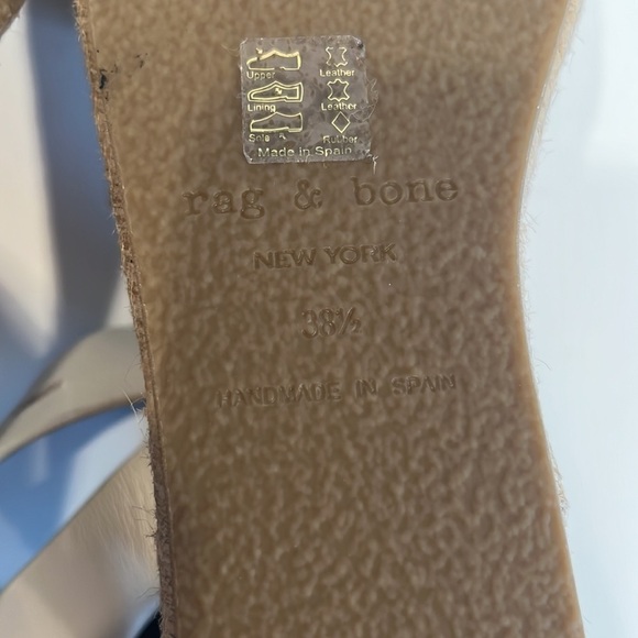 Rag & Bone Ansley Buckle Espadrille Wedge in Antique White SZ 38.5 - Picture 7 of 7